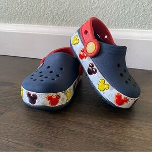 CROCS Kids Sandals - Navy and Red with Mickey Design